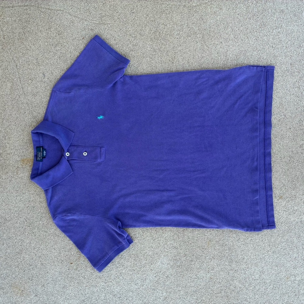 Polo Ralph Lauren Boys Large (14-16) Polo Shirt - Purple Short Sleeve Piqué